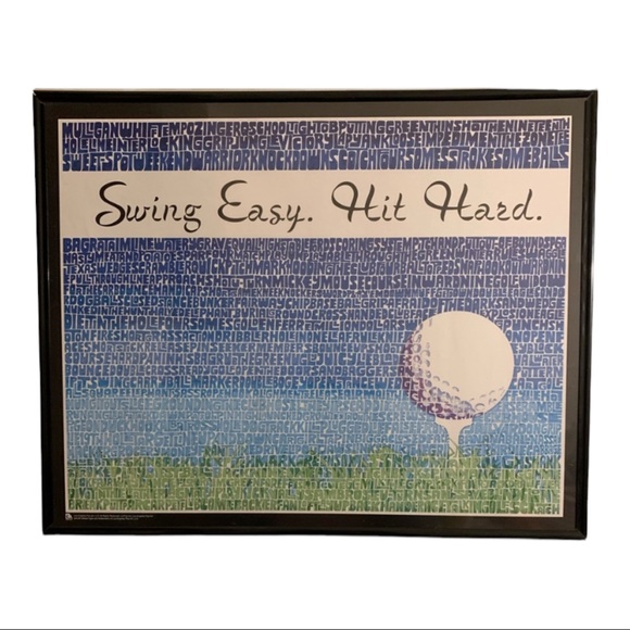 Wall Decor Swing Easy Hit Hard Golf Terminology 16x2 Poster Los